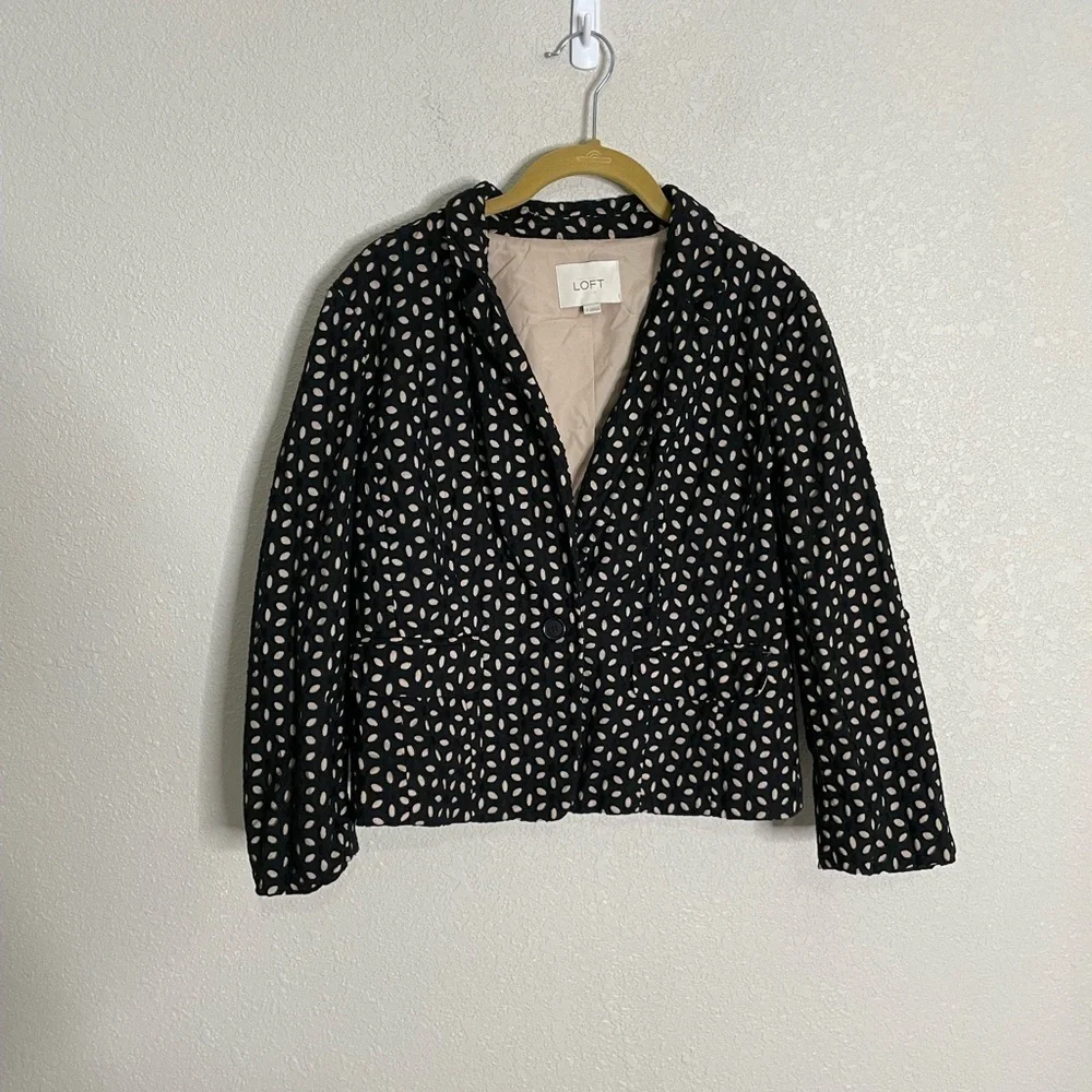 Loft Eyelet Black Nude Blazer 2 Button 6